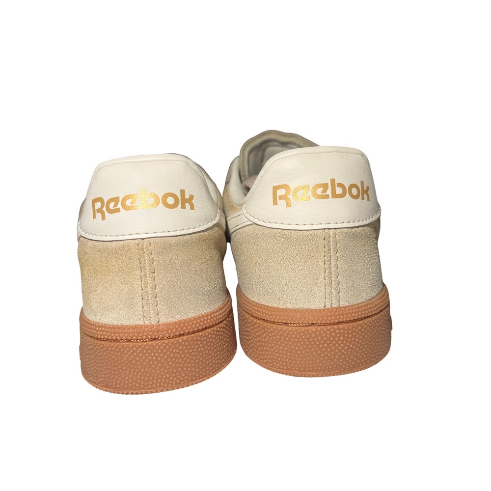 Reebok Club C 85 Suede Gum Sole Sneakers Tan Beige Classic Casual Size 8 - Picture 6 of 10